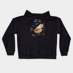 Zebra Finch Anatomy Kids Hoodie